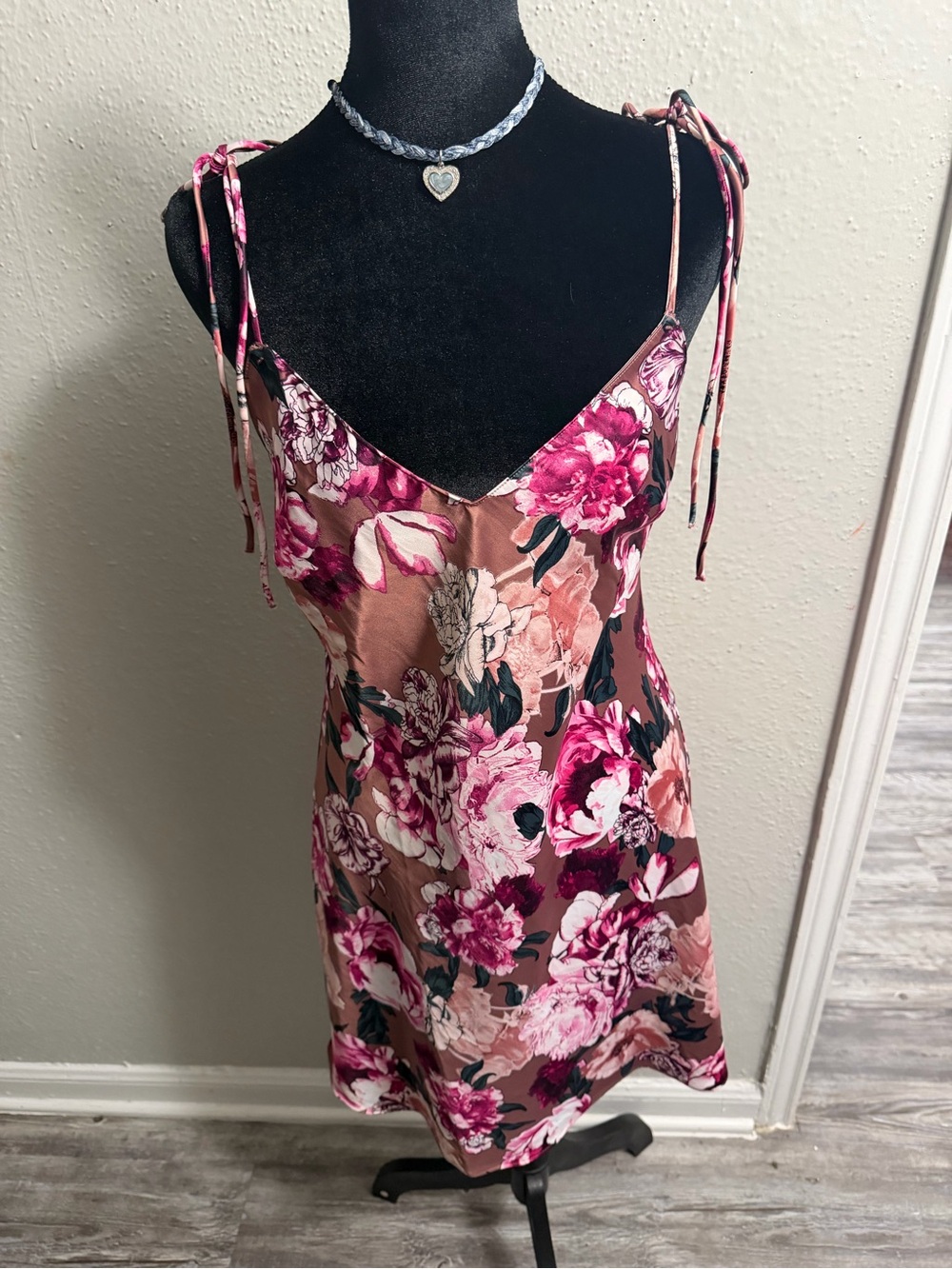 Victoria's Secret Pink & Mauve Floral Slip Dress